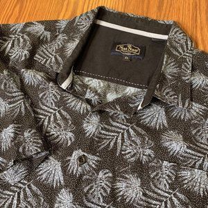 Nat Nast Mens XL Silk Blend Palm Tree Leaf Pattern‎ Hawaiian Shirt